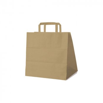 250 Stk. Papiertragetaschen braun 32+21x33 cm